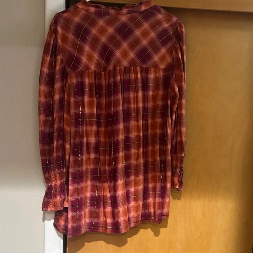 Cato Rust Plaid Button-Down Blouse - Picture 6 of 6